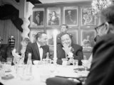 Frank Sinatra Sharing a Laugh with Fellow Entertainer Jackie Gleason Premium Photographic Print by John Dominis