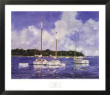 Moored Cat Boats  Print by Ray Ellis