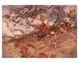 Joie d'une feuille tombée Posters par Arthur Rackham