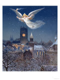 Young Girl with Holly and Lantern, Postcard, Early 20th Century Giclee Print