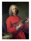 Jean-Philippe Rameau (1683-1764) with a Violin Estampe par Jacques Andre Joseph Aved