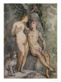 Eve et Adam Estampe par Hendrik Goltzius