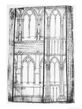 Exterior and Interior Elevation of the Lateral Walls of Reims Cathedral, Villard de Honnecourt, Giclee Print