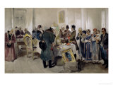Auction of Serfs, 1910 Giclee Print by Klavdiy Vasilievich Lebedev