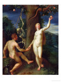 Eve et Adam Estampe par Hans Rottenhammer I