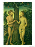 Eve et Adam Estampe par Lucas Cranach the Elder