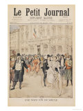 A Wedding on a Bicycle, Front Cover Illustration from "Le Petit Journal," 5th March 1897 Giclee Print by Henri Meyer