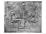 Relief of the Aten Giving Life and Prosperity to Amenophis IV (circa 1352-1336 BC) His Wife, Giclee Print