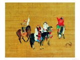 Kublai Khan (1214-94) Hunting, Yuan Dynasty Giclée-Druck von Liu Kuan-tao 