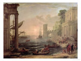 Seaport with the Embarkation of the Queen of Sheba, 1648 Giclee Print by Claude Lorrain