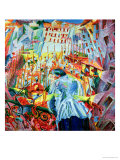 The Street Enters the House, 1911 Estampe par Umberto Boccioni
