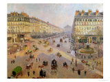 L'avenue de l'Opéra, Paris, v.1880 Estampe par Camille Pissarro