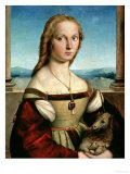 Portrait of a Young Woman with a Unicorn, circa 1505-6 Giclee Print by Raphael 