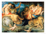 The Four Continents, 1615 Estampe par Peter Paul Rubens