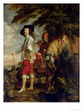 King Charles I (1600-49) of England out Hunting, circa 1635 Estampe par Sir Anthony Van Dyck