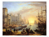 Sea Port at Sunset, 1639 Giclee Print by Claude Lorrain
