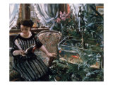 A Woman Reading Near a Goldfish Tank Giclée-Druck von Lovis Corinth