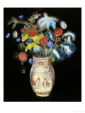 Large Bouquet on a Black Background, circa 1910 Giclee Print by Odilon Redon