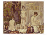 Les Poseuses Including a Reference to Dimanche Apres-Midi Sur la Grande Jatte, Umbrella Giclee Print by Georges Seurat