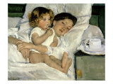 Petit déjeuner au lit Estampe par Mary Cassatt