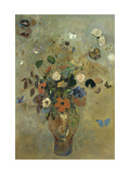 Bouquet of Flowers with Butterflies Giclee Print by Odilon Redon