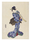 Shakuhachi Giclée-Druck von Toyokuni 