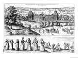 Elizabeth I's Procession Arriving at Nonesuch Palace and Illustrations of Social Hierarchy, 1582 Giclee Print by Joris Hoefnagel