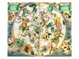 Celestial Planisphere Showing the Signs of the Zodiac Giclee Print by Andreas Cellarius