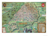 Map of Antwerp, from "Civitates Orbis Terrarum" by Georg Braun and Frans Hogenburg, circa 1572 Giclee Print by Joris Hoefnagel
