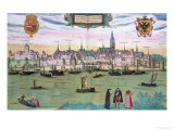 Map of Nijmegen, from "Civitates Orbis Terrarum" by Georg Braun and Frans Hogenburg, circa 1572 Giclee Print by Joris Hoefnagel