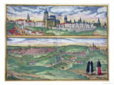 Map of Prague, from "Civitates Orbis Terrarum" by Georg Braun and Frans Hogenberg, circa 1572 Giclee Print by Joris Hoefnagel