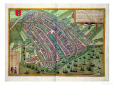 Map of Amsterdam, from "Civitates Orbis Terrarum" by Georg Braun and Frans Hogenburg, circa 1572 Giclee Print by Joris Hoefnagel
