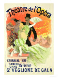 Reproduction of a Poster Advertising the 1896 Carnival at the Theatre De L'Opera Estampe par Jules Chéret