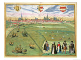 Map of Wilnis, from "Civitates Orbis Terrarum" by Georg Braun and Frans Hogenberg circa 1572-1617 Giclee Print by Joris Hoefnagel
