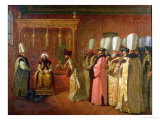Audience of Charles Gravier, Comte De Vergennes, with the Sultan Osman III in Constantinople, 1755 Giclee Print by Antoine de Favray