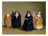 Ladies of the Knights of Malta with Their Maid Servant Giclee Print by Antoine de Favray