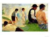 Five Male Figures, Possible Preparatory Sketch for the "Bathers at Asnieres," 1883 Giclee Print by Georges Seurat