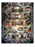 Sistine Chapel Ceiling and Lunettes, 1508-12 Giclée-Druck von Michelangelo Buonarroti 