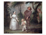 Peg Woffington as Rosalind with Celia and Touchstone in the Forest of Arden, Act II Scene 4, Giclee Print