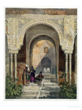 The Room of the Two Sisters in the Alhambra, Granada, 1853 Estampe par Leon Auguste Asselineau
