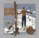 Le Ski Alpin Posters by Bruno Pozzo