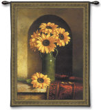 Sunflowers with Persian Rug Wall Tapestry by Loran Speck