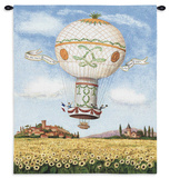 Flight over Sunflowers Wall Tapestry by Alexandra Churchill