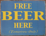 Free Beer Here Tin Sign