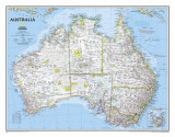 Politische Landkarte von Australien Kunstdrucke