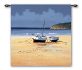 Moorings Low Tide Wall Tapestry by David Short
