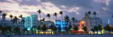 Buildings Lit Up at Dusk, Ocean Drive, Miami Beach, Florida, USA Photographie par Panoramic Images 