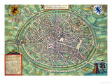 Town Plan of Bruges, from "Civitates Orbis Terrarum" by Georg Braun and Frans Hogenburg, circa 1572 Giclee Print by Joris Hoefnagel