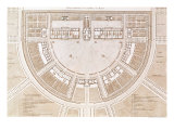 General Plan of the Salt Works in the "Ideal City" of Chaux Giclee Print by Claude Nicolas Ledoux