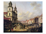 View of Krakowskie Przedmiescie from Ulica Nowy Swiat, Warsaw, 1778 Estampe par Bernardo Bellotto